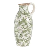 Anfora Ceramica Decorata Verde h 33 cm