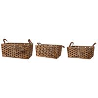 S/3 Cesto Rettangolare Legnetti Gr. h 35 cm l 45x22.5 cm