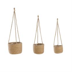 S/3 Cesto Sea Grass Da Appendere Gr. h 16 cm Ø 25 cm