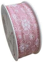 Nastro Tessuto ST Blumen Rosa Antico h 4 cm l 18 mt