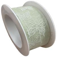 Nastro Organza ST Farfalla Salvia h 4 cm l 15 mt
