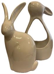 S/2 Coniglio Ceramiaca Bianco h 24 cm l 10x13 cm