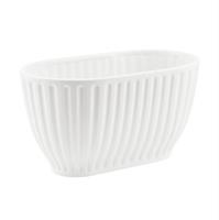 Vaso Ceramica Ovale Bianco h 11 cm Ø 10x19 cm