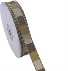 Nastro Tessuto ST Quadretto Beige h 1 cm l 20 mt
