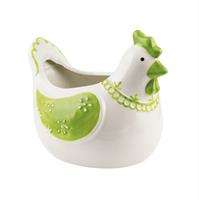 Vasetto Ceramica Gallina Verde h 16 cm Ø 20 cm