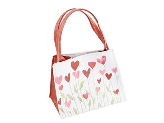 Borsa Similpelle T C/Cuori Rossi l 13x8x11 cm