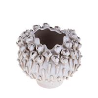 Vaso Ceramica C/Bocci Fiore Bbeige h 19 cm Ø 22 cm