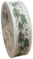Nastro Cotone ST Alberelli Bianco h 2.5 cm l 18 mt