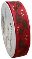 Nastro Cotone ST Alberelli Rosso h 2.5 cm l 18 mt