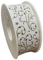 Nastro Tessuto ST Caligrafic Bianco h 4 cm l 18 mt