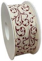 Nastro Tessuto ST Caligrafic Crema h 4 cm l 18 mt