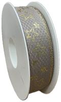 Nastro Tessuto ST Golden Stars Beige h 2.5 cm l 15 mt