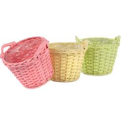 Cesto a Caspò C/Manici Vimini Col Mix h 17 cm Ø 20 cm