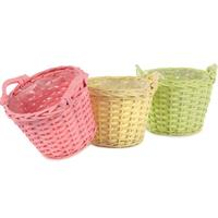 Cesto a Caspò C/Manici Vimini Col Mix h 17 cm Ø 20 cm