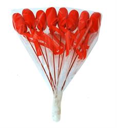 S/8 Stecco Cuore Velluto C/Nastro h 35 cm Ø 3.7 cm