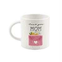 Tazza Ceramica Mamma Busta Rosa h 10 cm Ø 10 cm