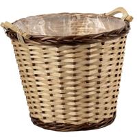 Cesto a Caspo' Vimini Naturale Bordo Scuro h 35 cm Ø 39 cm