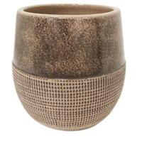 Caspo' Base Zigrinata Tortora h 16 cm Ø 18 cm