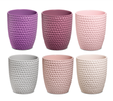 Vaso Ceramica Bucherellato Assortito Rosa h 14 cm Ø 12 cm