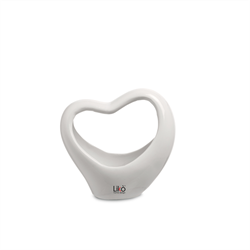 Vaso Cuore Cupido Bianco h 11 cm l 11.5x 6.5 cm