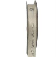 Nastro Doppio Raso Nozze Argento h 1.5 cm l 25 mt