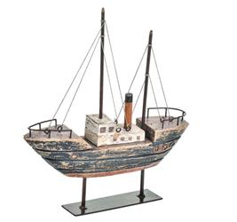 Barca Legno Anticata T h 25 cm l 23 cm