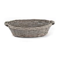 Cesto Vimini Ovale Grigio h 12 cm Ø 46 cm