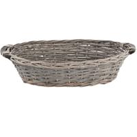Cesto Vimini Ovale Grigio h 16 cm Ø 61 cm