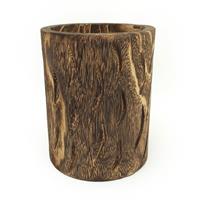 Vaso Legno Scuro h 25 cm Ø 20 cm