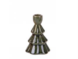 P/Candela Albero Di Natale Ceramica Verde h 12 cm Ø 8 cm