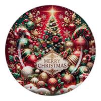 Piatto Plastica Merry Xmas Ø 33 cm