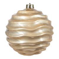 Decoro Sfera Rigata Plastica Beige Ø 15 cm