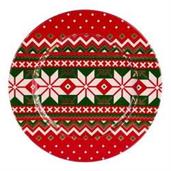 Piatto Metallo C/Stelle Ø 33 cm