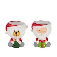 Caspo' Babbo Natale/Orsetto Mix h 10 cm Ø 9 cm