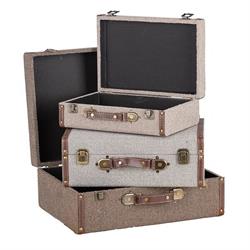 S/3 Valigette Mix Gr. h 15 cm l 40x30 cm