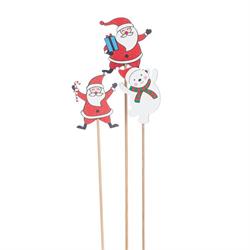 S/12 Stecco Babbo Natale Assortito h 57 cm l7x5 cm