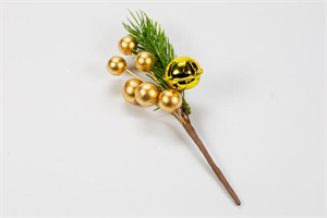 Pick C/Bacche E Campanella oro h 14 cm
