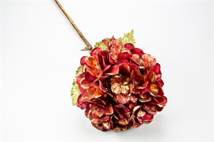 Ramo Ortensia Oro Rosso h 70 cm Ø 18 cm