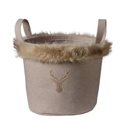 Cesto Feltro C/Pelo Crema Ø 30 cm