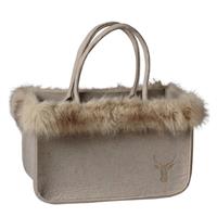 Borsa Feltro C/Pelo Crema h 24 cm l 38x20 cm
