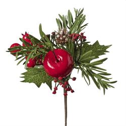 Pick Natalizio C/Mela Rosso h 22 cm