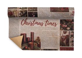 Bobina Paper Fibra Christmas Times Bordeaux h 75 cm l 9 mt