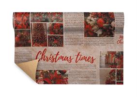 Bobina Paper Fibra Christmas Times Rosso h 75 cm l 9 mt