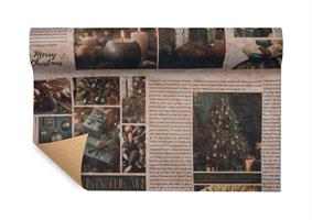 Bobina Paper Fibra Christmas Times Verde h 75 cm l 9 mt