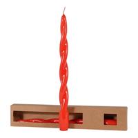 Candela Conica Spirale Rosso h 29 cm Ø 2 cm