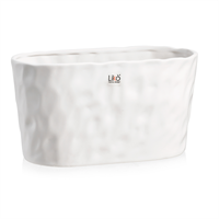 Vaso Ceramica Multipianta Missouri Bianco h 14 cm l 26 cm