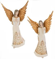 Angelo Resina Panna/Oro Assortito h 18 cm Ø 7 cm