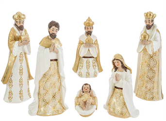 Nativita' 6 Pz Resina Oro h 16 cm