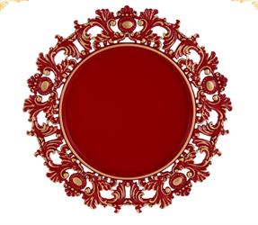 Piatto Melamina Decorato Rosso Ø 33 cm