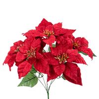 Bush Stella Di Natale x 5 Velluto Rosso h 35 cm